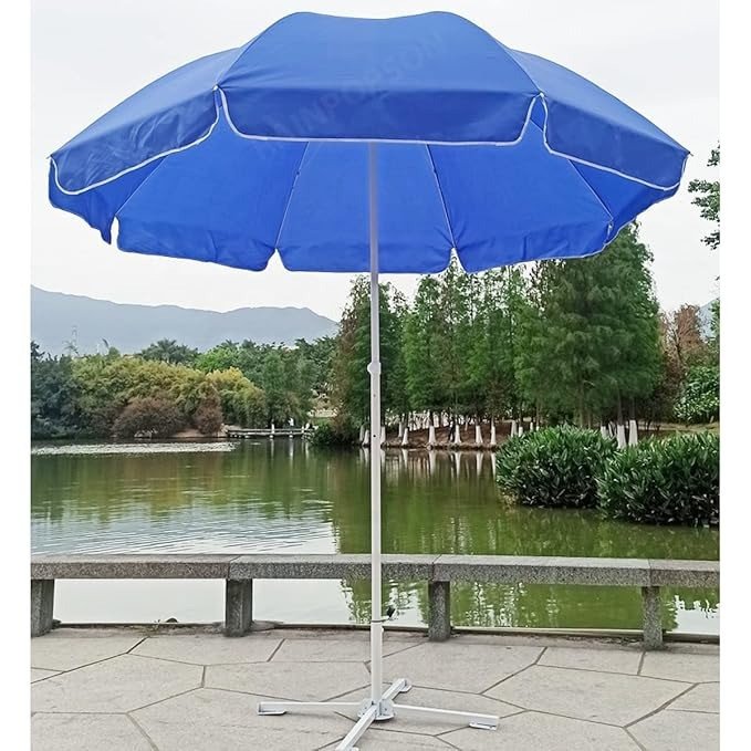 RAINPOPSON Garden Umbrella Outdoor big size with Stand Holder 42in/7ft Outdoor Big Size Waterproof Super Cloth Patio Garden Outdoor Umbrella (7ft/42in) (Blue)